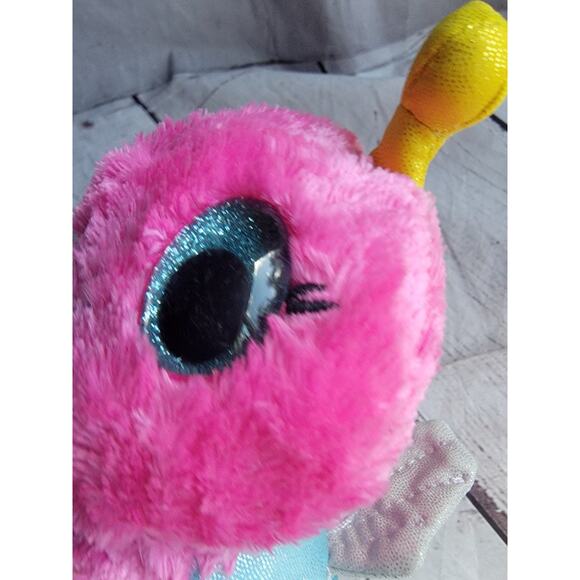 Hatchimals 6in Snail Big Blue Glitter Eyes Pink Plush Stuffed Animal - Picture 5 of 8